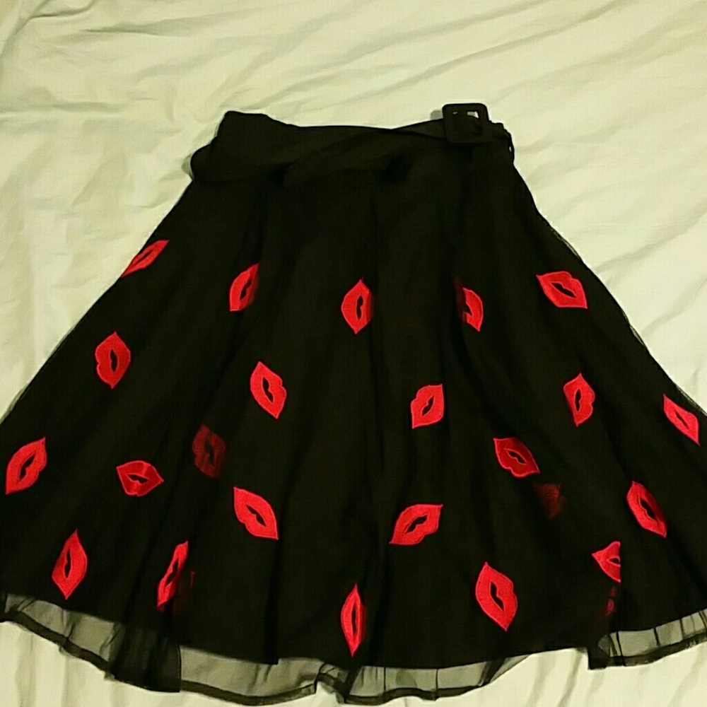 Eshakti embroidered tulle cotton skirt